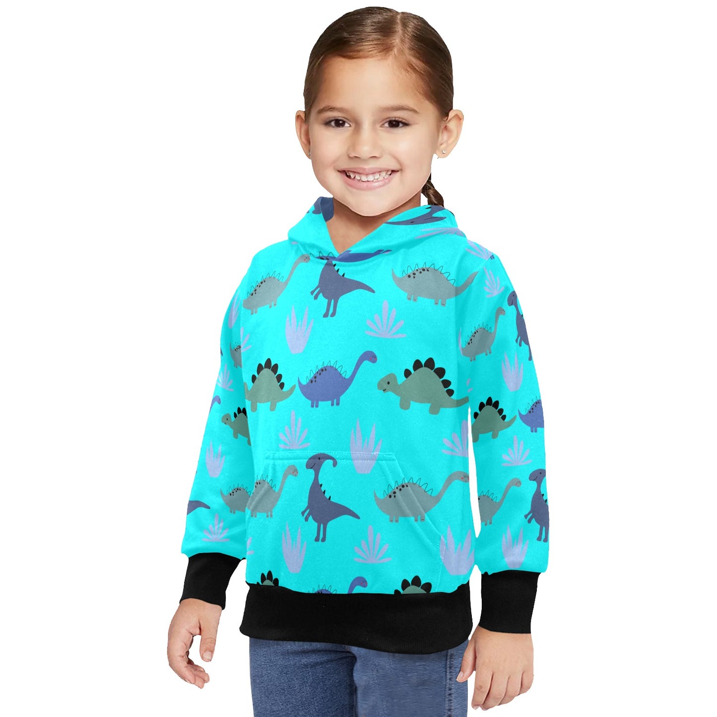 Toddler Long Sleeve Hoodie Dino Land Blue/Purple