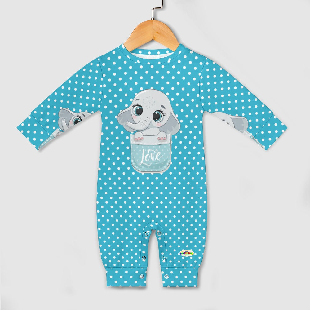 Cute Love Baby Elephant Pocket Friend Baby Romper-My Bright Side Clothing