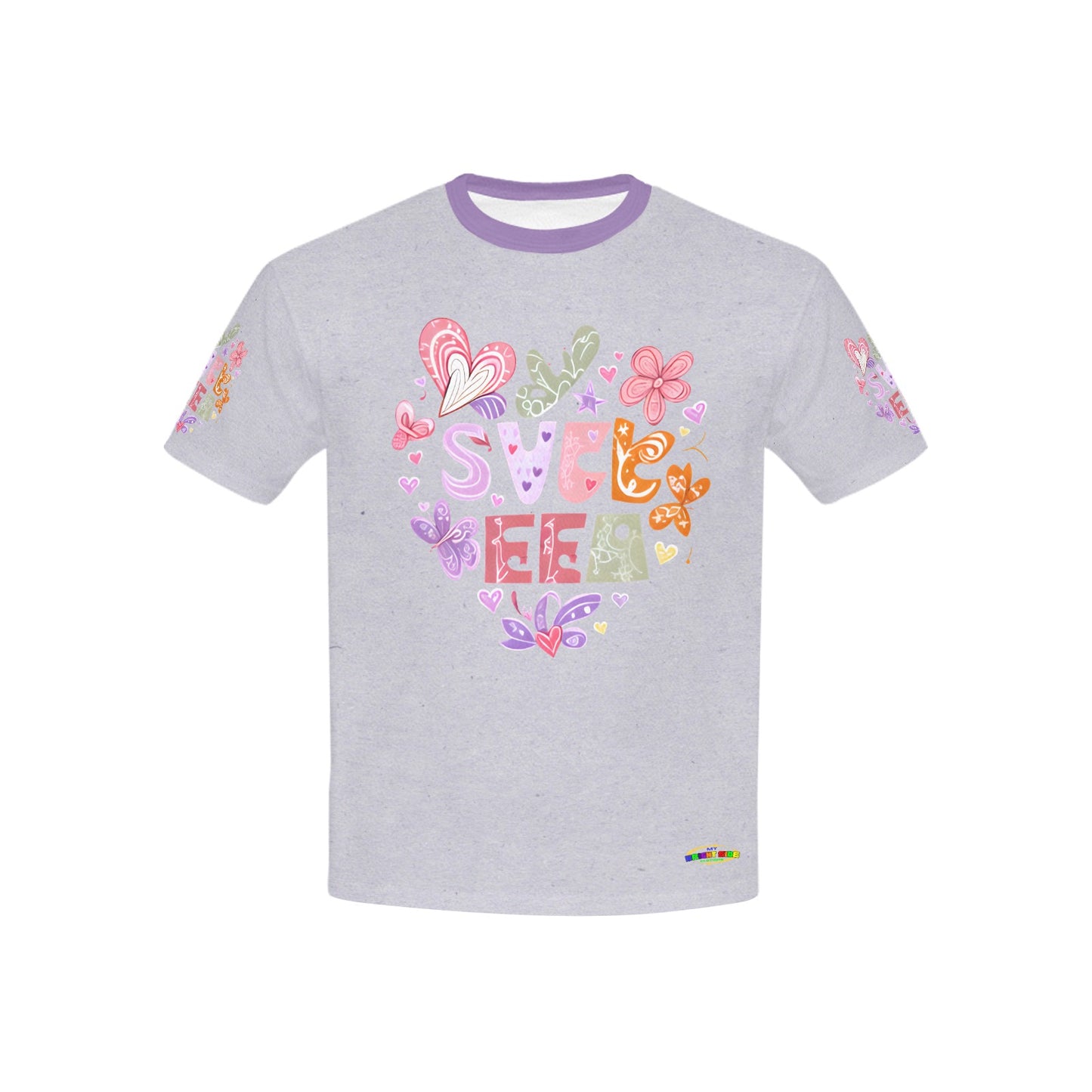 Beautiful Soft Purple Blossoming Love Butterfly Graphic-Children's T-shirt My Bright Side Clothing