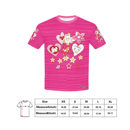 Beautiful Pink Heart and Star Graphic-Children's T-shirt My Bright Side Clothing