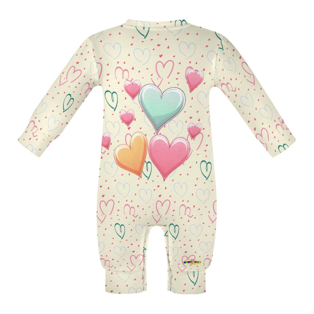 Cute Pastel Heart Pattern Baby Romper-My Bright Side Clothing