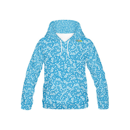 Blue Flower pattern Children's Hoodie-My Bright Side Clothing