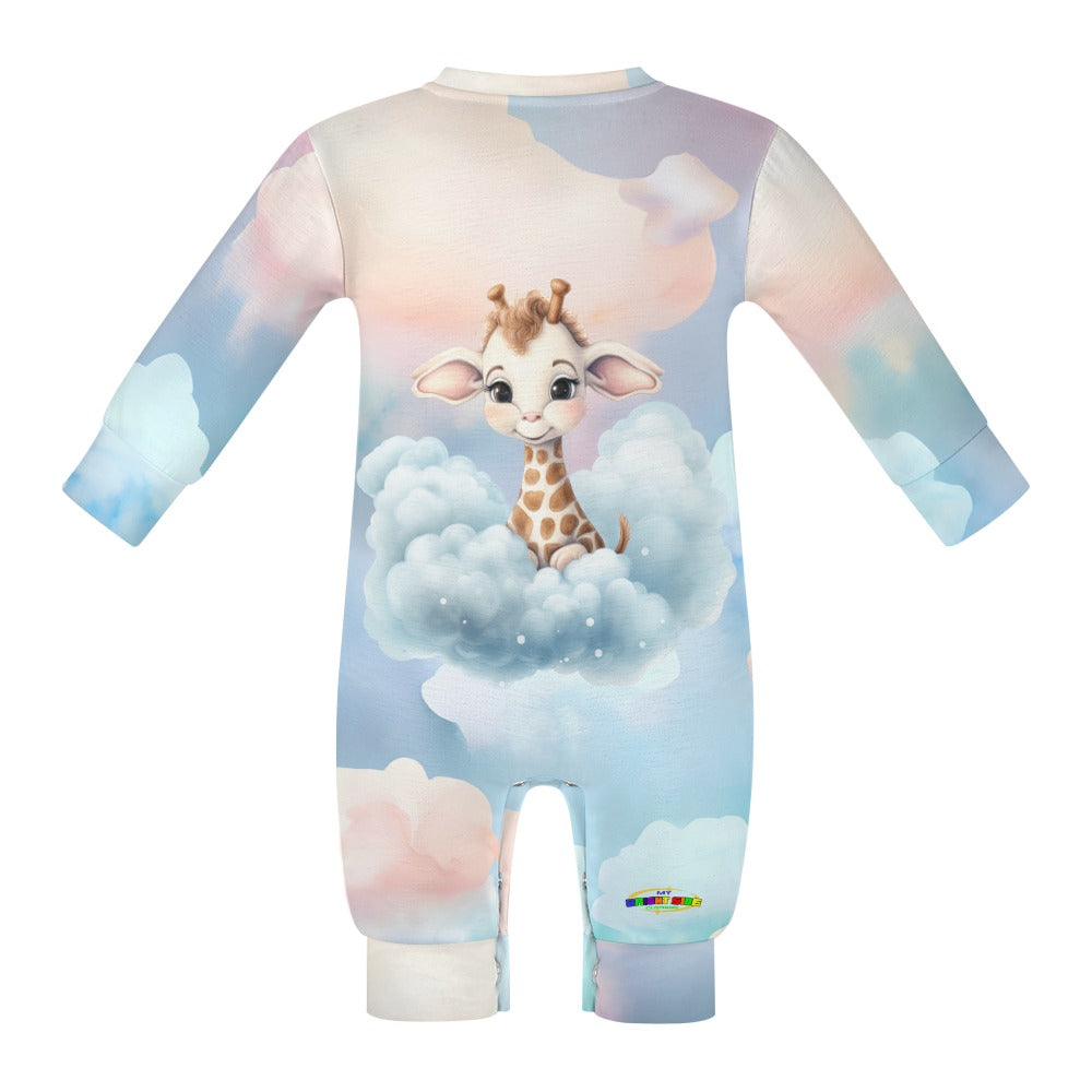 Cute little Giraffe and Cloud Pattern Baby Romper-My Bright Side Clothing