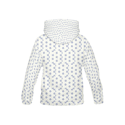 White and purple mini Flower pattern Children's Hoodie-My Bright Side Clothing