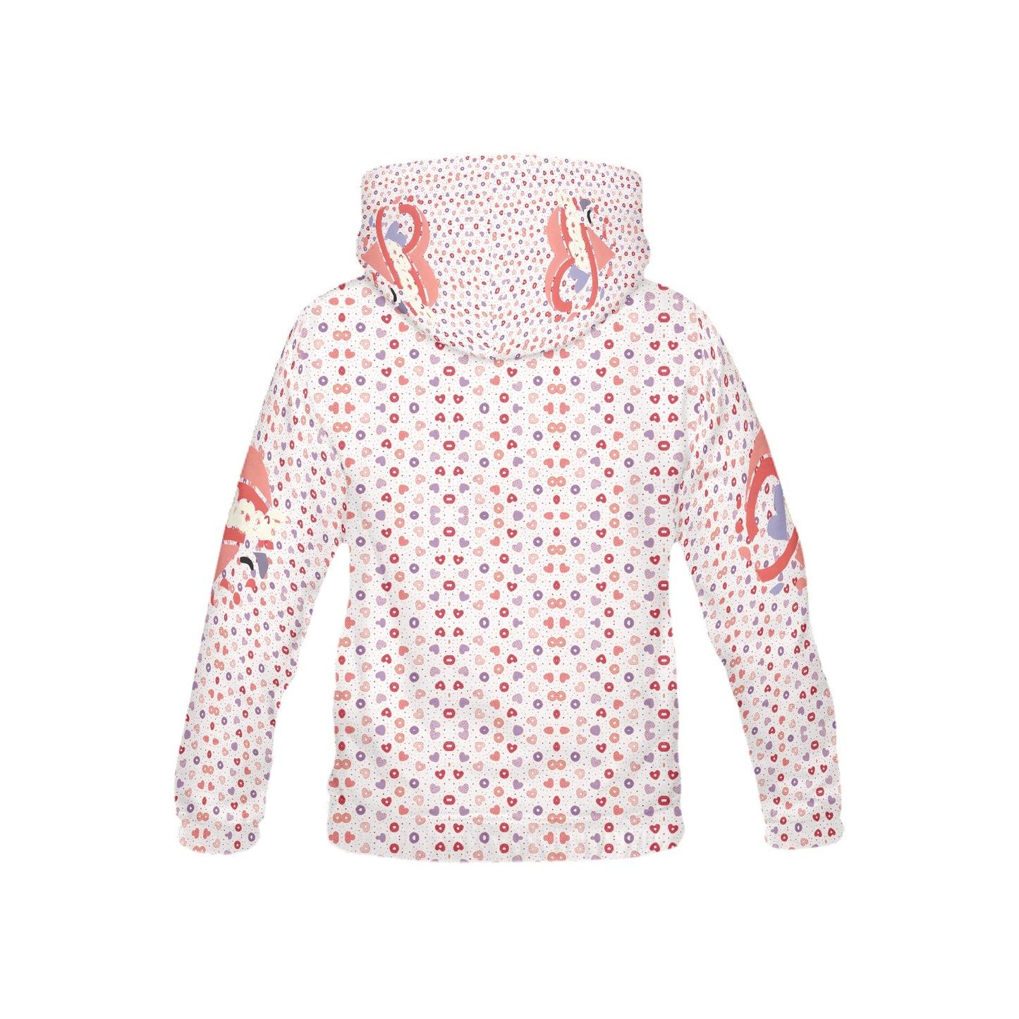 Pastel Pink Heart Pattern and Graphic Children's Hoodie-My Bright Side Clothing