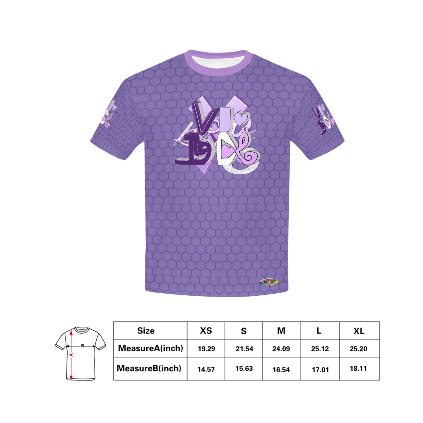 Beautiful Purple Love Abstract Graphic and Pattern Children's T-shirt-My Bright Side Clothing