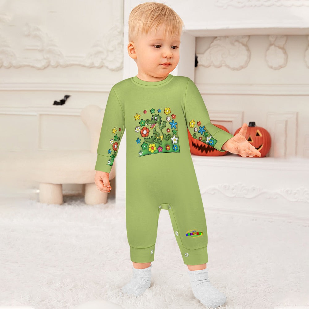 Cute Colourful Cartoon Alligator Baby Romper-My Bright Side Clothing