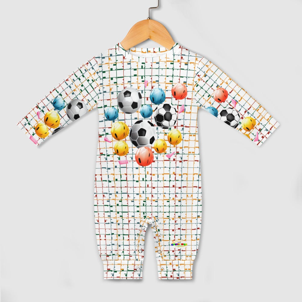 Colourful Soccer Theme  Baby Romper-My Bright Side Clothing