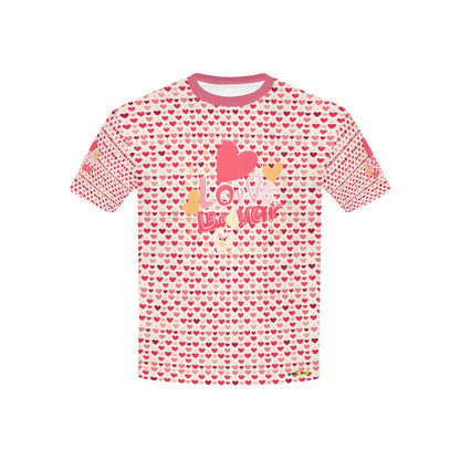 Pink Heart Graphic and Pattern Children's T-Shirt-My Bright Side Clothing