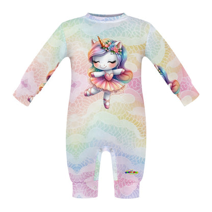 Cute Pastel Rainbow Unicorn Ballerina Baby Romper -My Bright Side Clothing.com