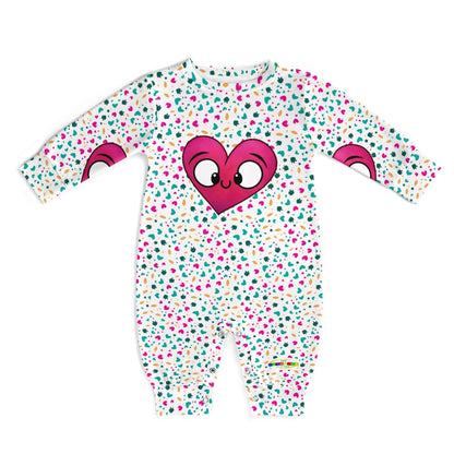 Cute and Funny Rainbow Heart Pattern Baby Romper-My Bright Side Clothing