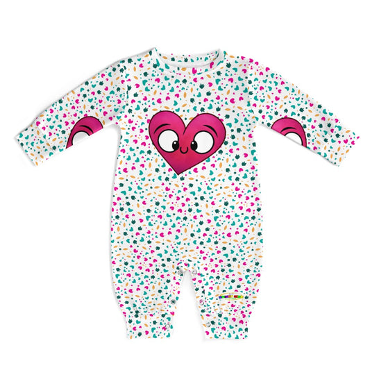 Cute and Funny Rainbow Heart Pattern Baby Romper-My Bright Side Clothing