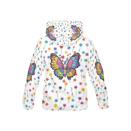 Beautiful Rainbow Floral Butterfly Children's Hoodie -My Bright Side Clothing