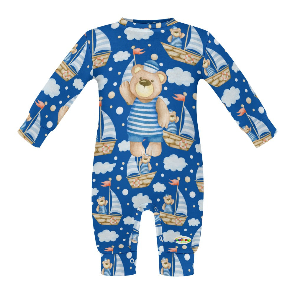 Cute Sailing Teddy Bear Baby Romper-My Bright Side Clothing