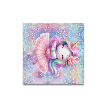 Cute colourful Baby Ballerina Unicorn graphic Canvas Print 16"x16"-My Bight Side Clothing