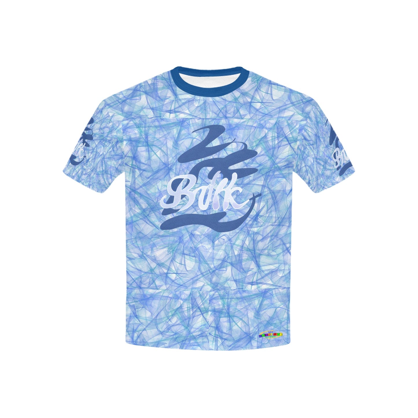 Blue Abstract Pattern and Logo Children's T-shirt-My Bright Side Clothing