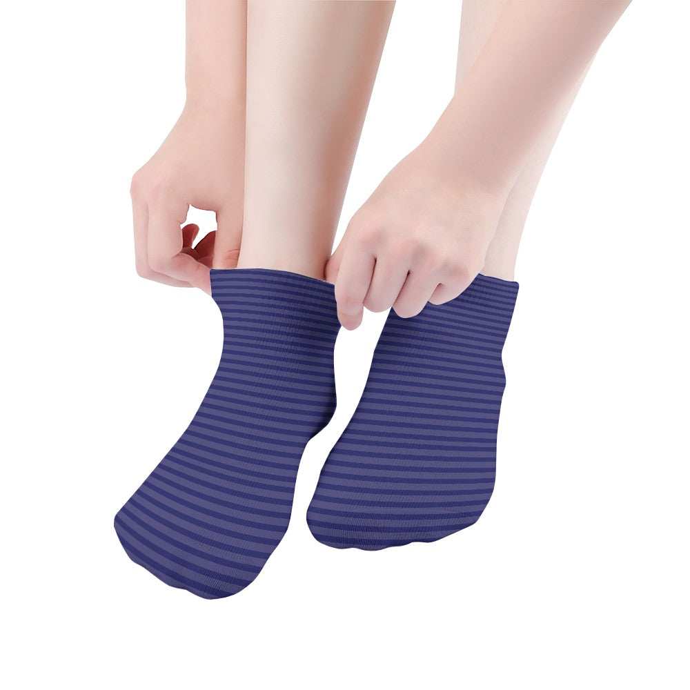 Navy Blue stripes Pattern Children's Comfortable Socks -5 Pairs -MyBrightSideClothing