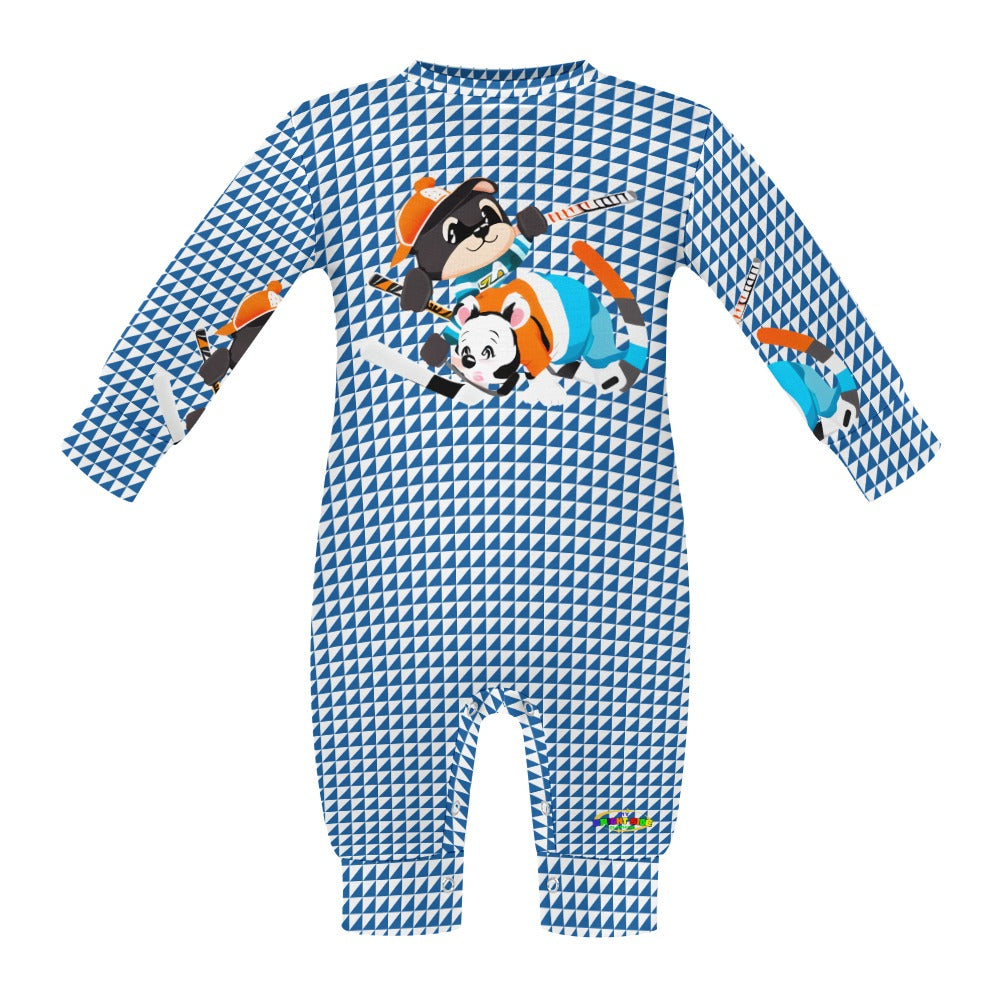 Cute Cartoon Animals Hockey Theme Baby Romper-My Bright Side Clothing