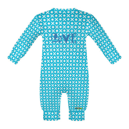 Light Blue XOXO Love Baby Romper-My Bright Side Clothing