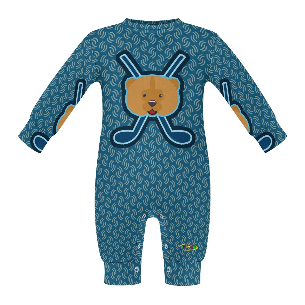 Cute Bear Hockey Logo Baby Romper-My Bright Side Clothing