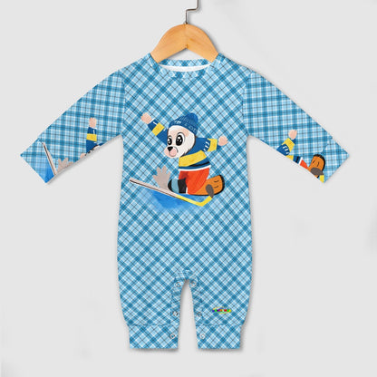 Cute Hockey Goalie Cartoon Bear Baby Romper-My Bright Side Clothing