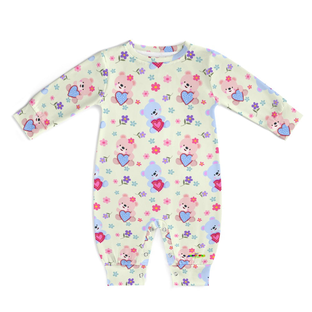 Cute Pink and Blue Pastel Love Bears Baby Romper--My Bright Side Clothing