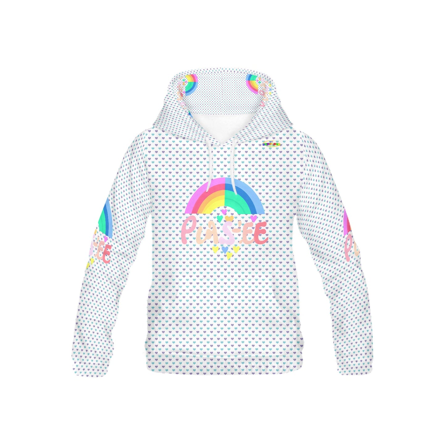 Pastel Rainbow Graphic and Pattern Children's Hoodie-My Bright Side Clothing