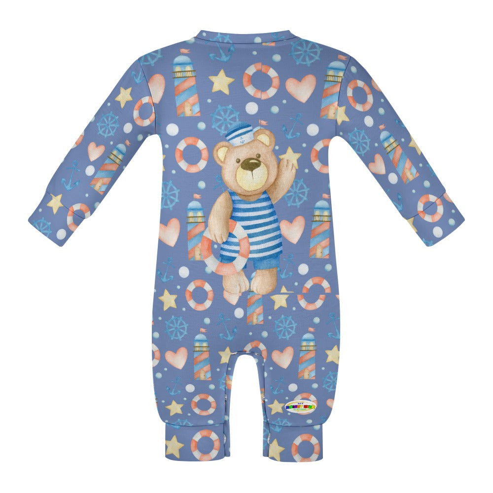 Cute Sailing Teddy Bear Baby Romper-My Bright Side Clothing