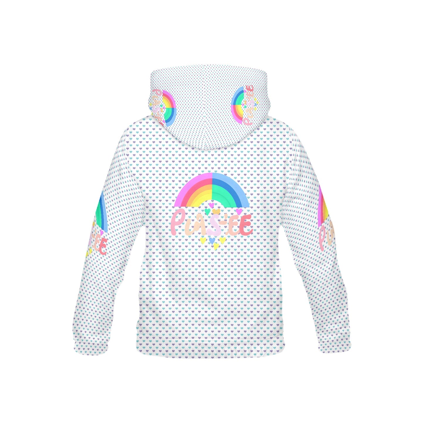 Pastel Rainbow Graphic and Pattern Children's Hoodie-My Bright Side Clothing