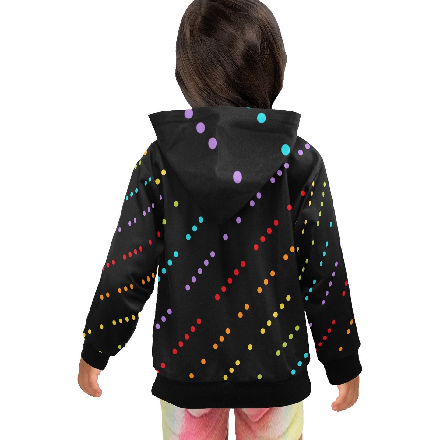 Toddler Zip Up Hoodie Disco Dots Black