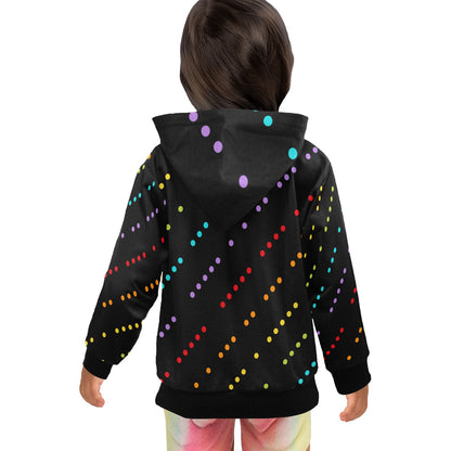 Toddler Zip Up Hoodie Disco Dots Black