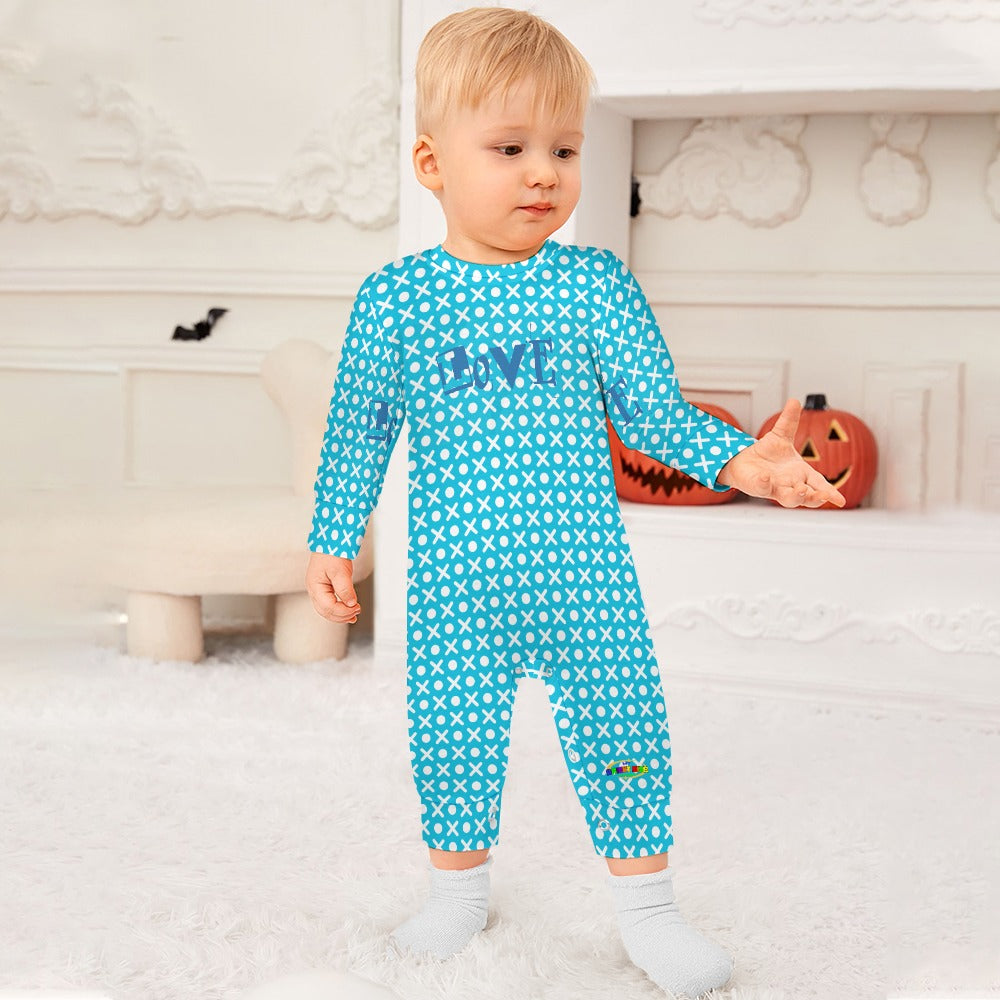 Light Blue XOXO Love Baby Romper-My Bright Side Clothing