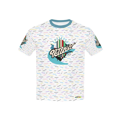 White and Teal Bright mind bright life subliminal message Pattern and Logo Children's T-shirt -My Bright Side Clothing