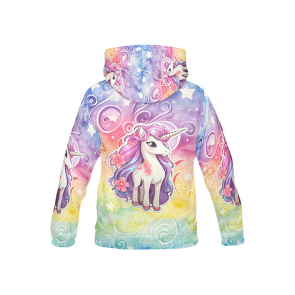 Beautiful Pastel Floral Rainbow Unicorn Children's Hoodie -My Bright Side Clothing