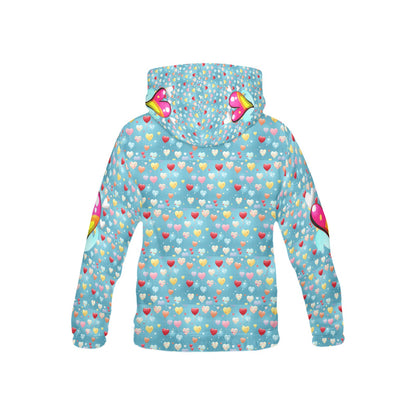 Beautiful Rainbow Heart Pattern Children's Hoodie-My Bright Side Clothing