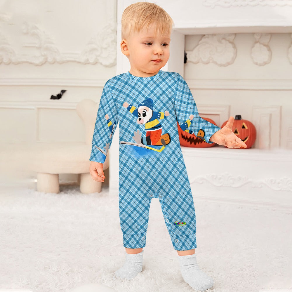 Cute Hockey Goalie Cartoon Bear Baby Romper-My Bright Side Clothing