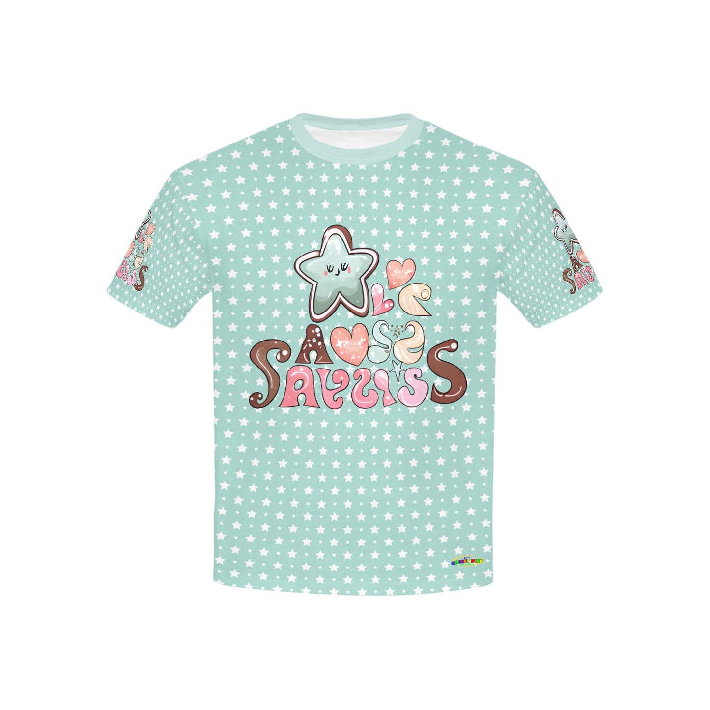 Cute Teal Shining form the heart Star Graphic-Children's T-shirt My Bright Side Clothing