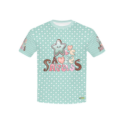 Cute Teal Shining form the heart Star Graphic-Children's T-shirt My Bright Side Clothing