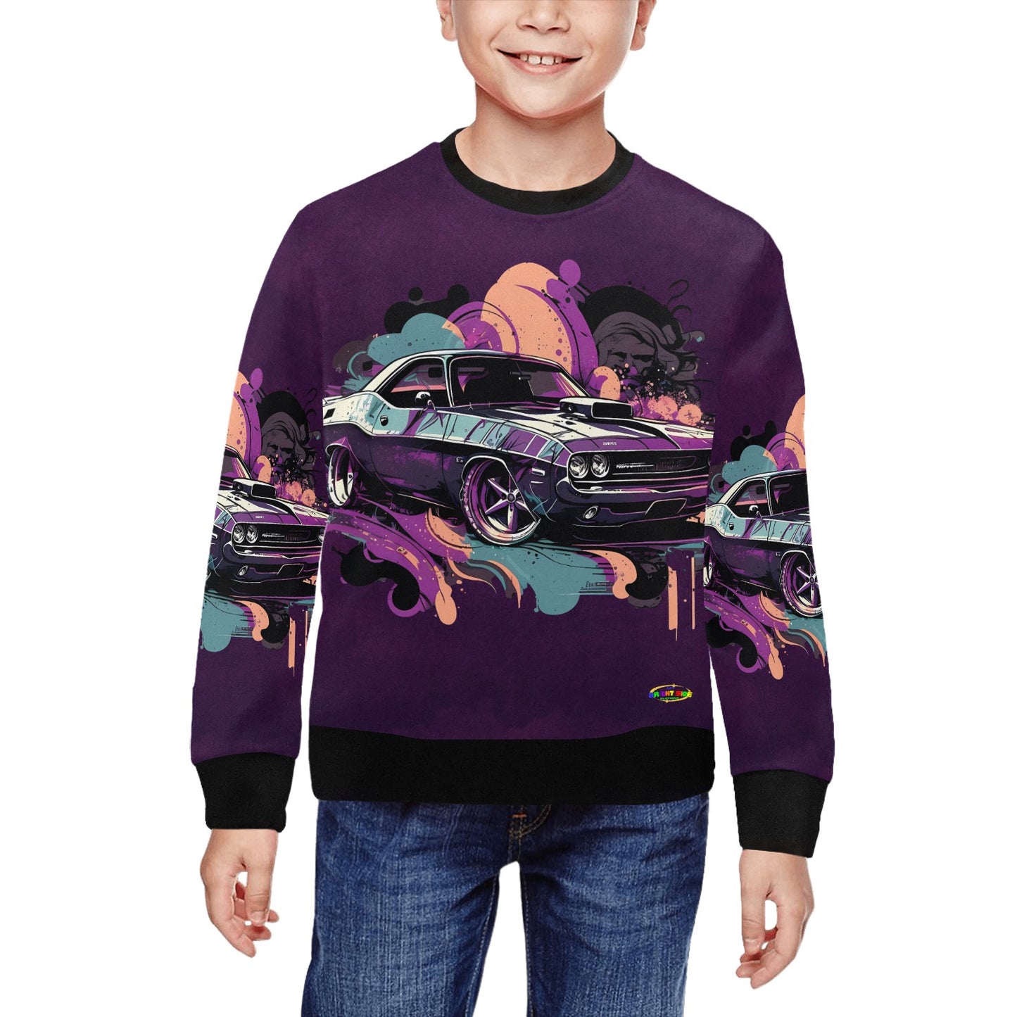 Vintage Sports Racing Car Children's Crew neck Sweatshirt  -My Bright Side Clothing