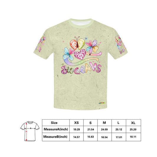 Beautiful Soft Green Rainbow Butterfly and Graphic-Children's T-shirt My Bright Side Clothing