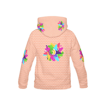 Pastel Peach Rainbow Abstract Graphic Children's Hoodie-My Bright Side Clothing