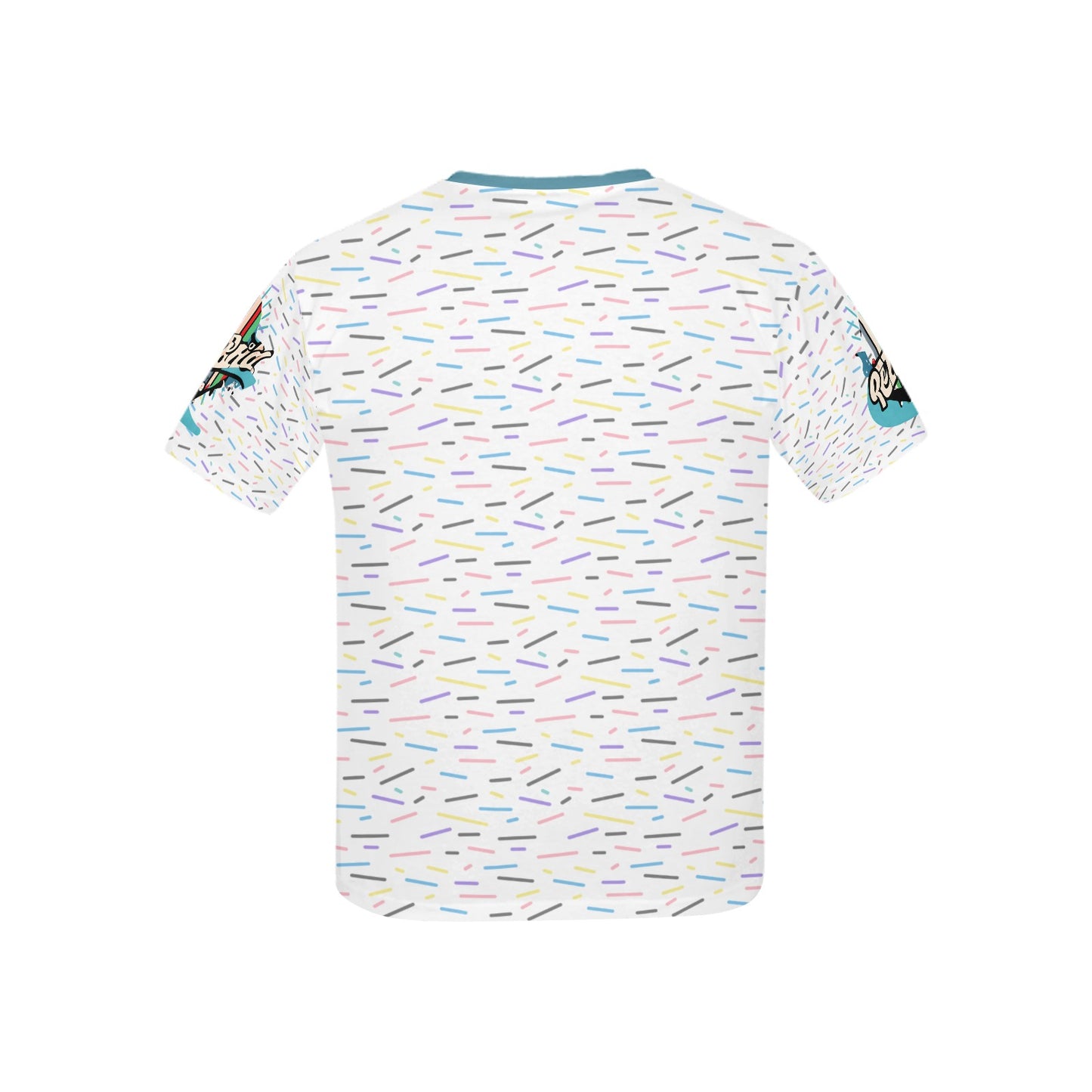 White and Teal Bright mind bright life subliminal message Pattern and Logo Children's T-shirt -My Bright Side Clothing