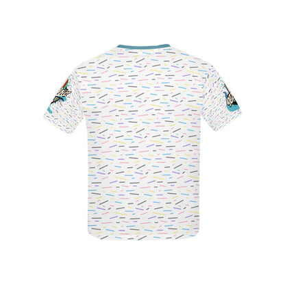 White and Teal Bright mind bright life subliminal message Pattern and Logo Children's T-shirt -My Bright Side Clothing