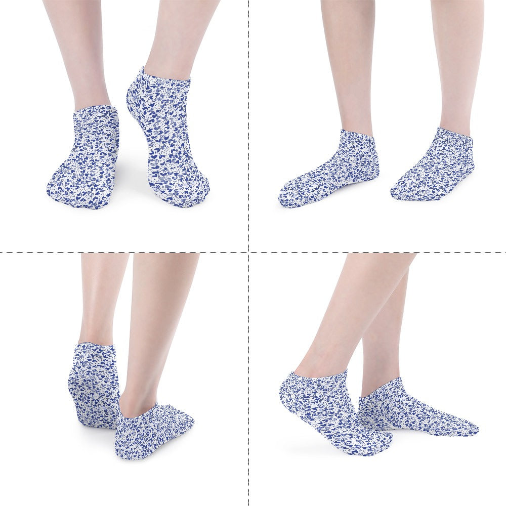 Navy Blue Tiny Hearts Pattern Children's Comfortable Socks -5 Pairs -MyBrightSideClothing