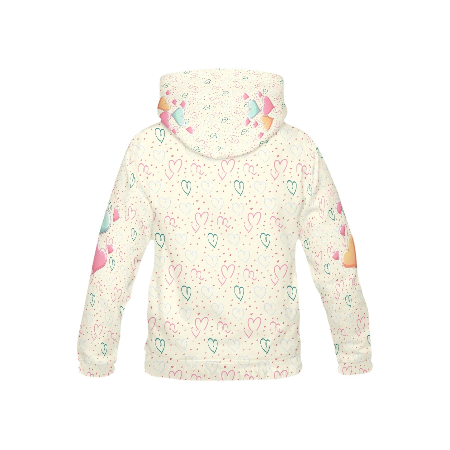 Beautiful Pastel Heart Pattern Children's Hoodie-My Bright Side Clothing