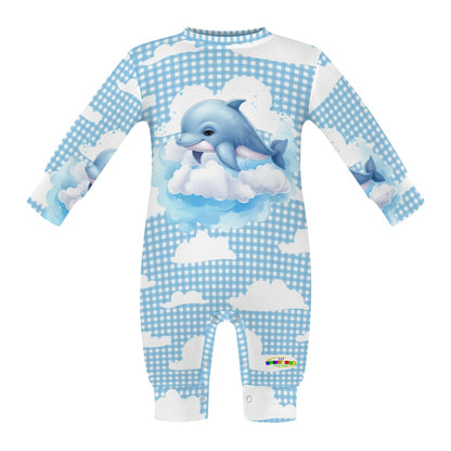 Cute Dolphin and Cloud Pattern Baby Romper-My Bright Side Clothing