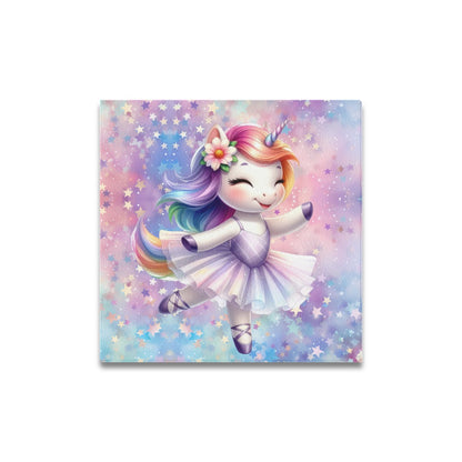 Cute colourful  Baby Ballerina Unicorn graphic Canvas Print 16"x16"-My Bight Side Clothing