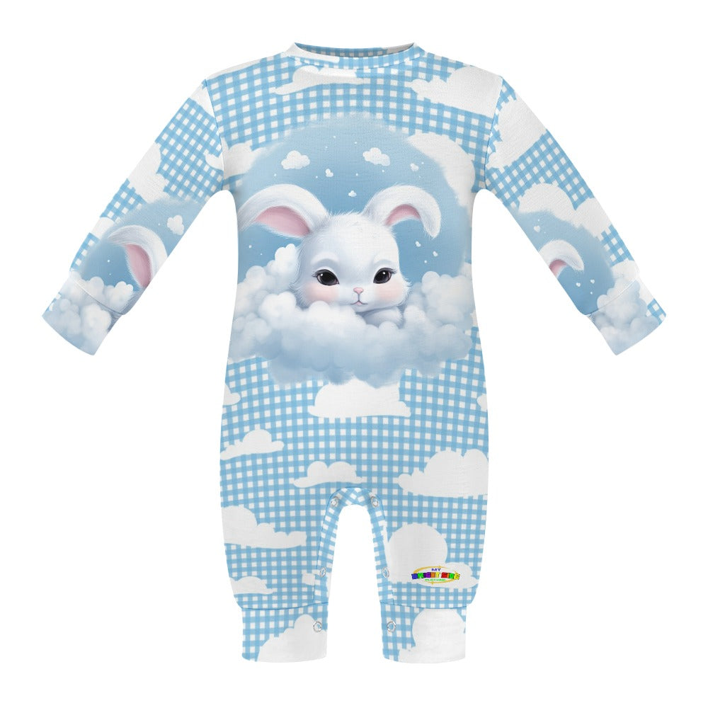 Cute Bunny and Cloud Pattern Baby Romper-My Bright Side Clothing