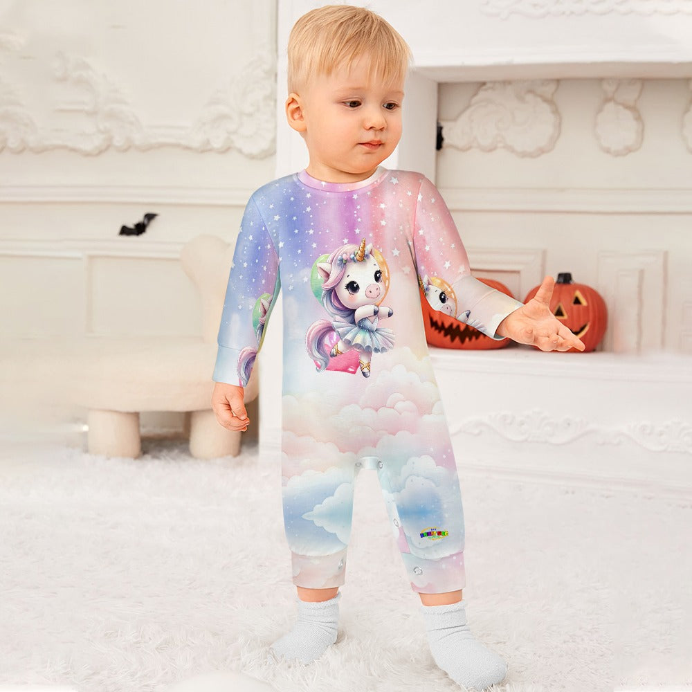 Cute Pastel Rainbow Unicorn Ballerina Baby Romper -My Bright Side Clothing.com