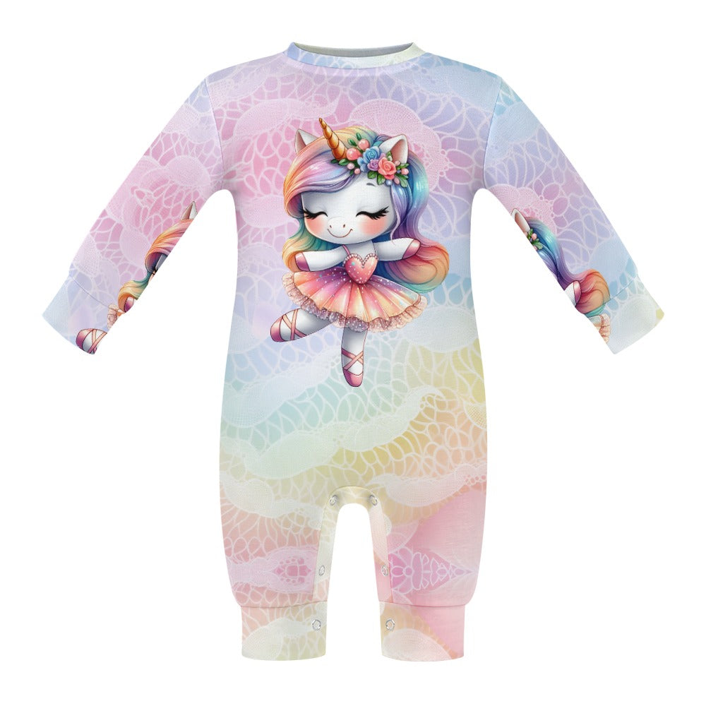 Cute Pastel Rainbow Unicorn Ballerina Baby Romper -My Bright Side Clothing.com